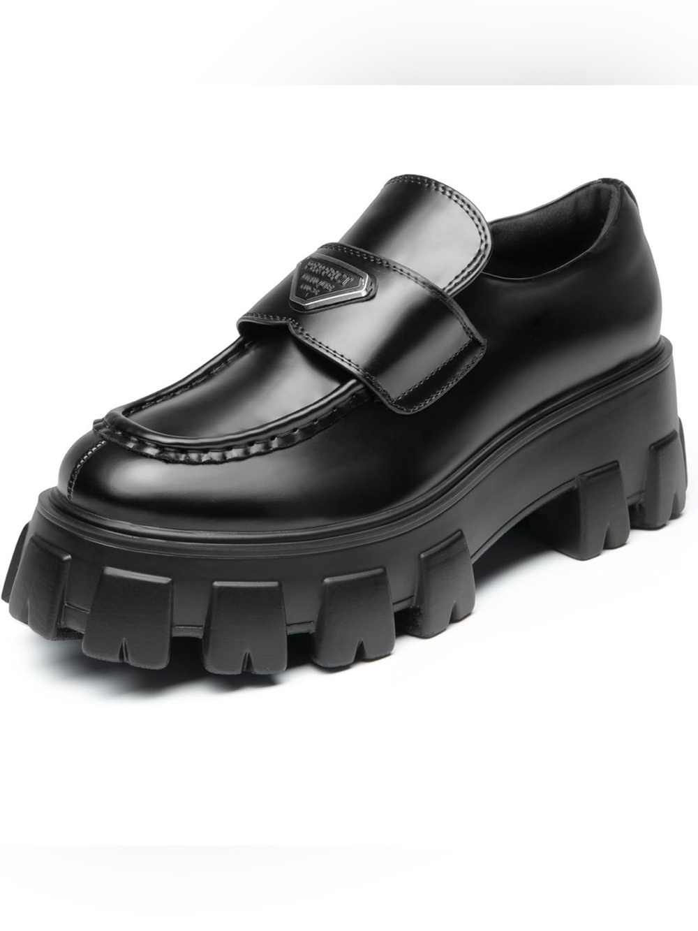 Women’s  Black Platform Lug Sole Loafer 8.5